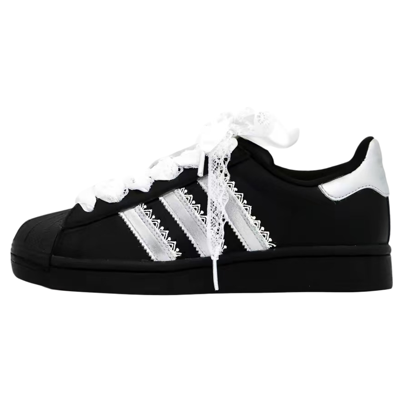 球鞋定制 adidas originals SUPERSTAR 蕾丝轻银芭蕾女子低帮板鞋