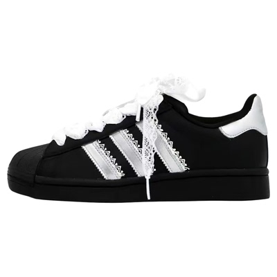 球鞋定制 adidas originals SUPERSTAR 蕾丝轻银芭蕾女子低帮板鞋