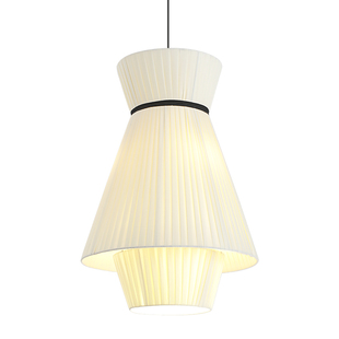 餐厅现代简约饭店餐桌卡座包厢吧台咖啡厅酒店日式侘寂风布艺吊灯