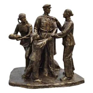 八路军铸铜人物雕塑红军抗战革命主题玻璃钢户外大型景观来图定制
