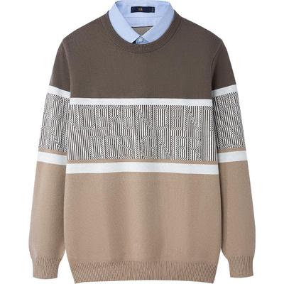 海澜之家时尚双领加厚长袖针织衫