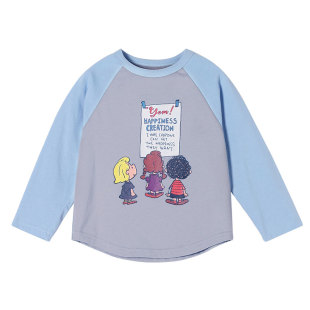 儿童春季新款卡通插肩袖长袖允儿妈女童2026时尚纯棉T恤女孩上衣