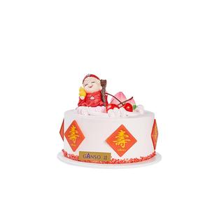 元祖蟠桃祝寿鲜奶蛋糕网红寿公寿婆老人个性水果生日蛋糕同城配送