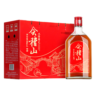 黄酒绍兴会稽山水乡国色特型花雕加饭酒 红标半干型10度6瓶整箱装