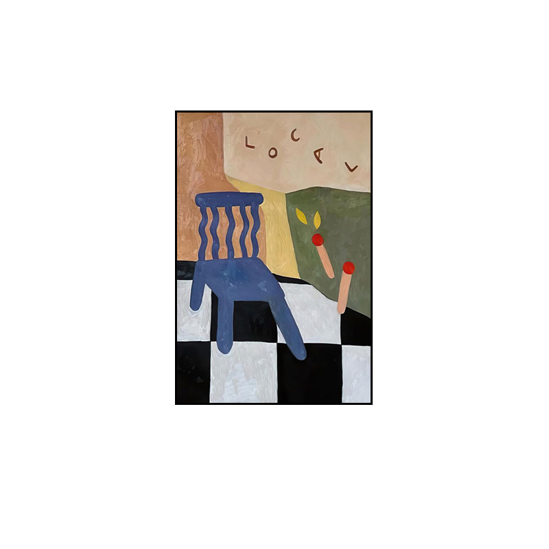 多巴胺创意椅子装饰画法式中古风