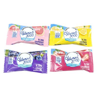好邻居vc3000葡萄西柚柠檬草莓味夹心硬糖水果糖散装零食结婚喜糖