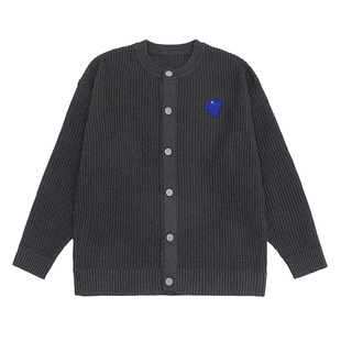 ADER NANA韩式刺绣休闲风圆领开衫毛衣男女宽松百搭针织外套潮