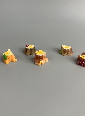 微缩仿真树桩树墩小摆件diy奶油胶公仔萌粒生态瓶造景装饰品配件