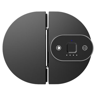 玻璃门锁免开孔密码指纹锁办公室专用无框双开推拉门锁智能电子锁