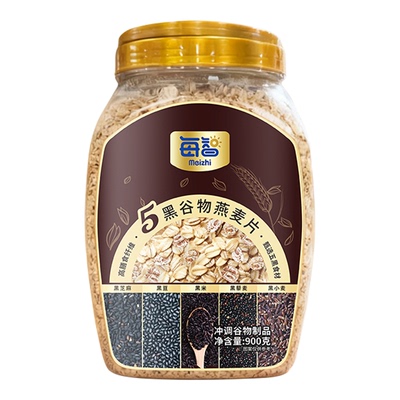每智5黑5红谷物燕麦片900g罐装