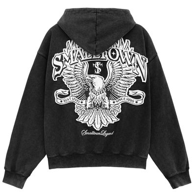 STK SmallTownKid 复古老鹰开衫卫衣连帽衫男女宽松休闲潮牌上衣