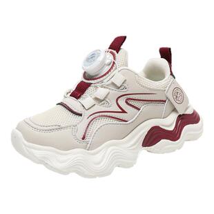 小黄鸭童鞋女童纽扣运动鞋春款2026新款5网面6透气7儿童运动鞋8岁