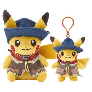 日本宝可梦沙漠旅行牛仔皮卡丘毛绒玩偶公仔钥匙扣包挂件玩具周边