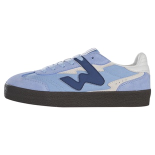 顽刻ollieskate天蓝色翻毛皮生胶底W系列秋季男女国潮德训滑板鞋