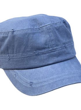 白色人纹棉平顶马术报童帽显脸小