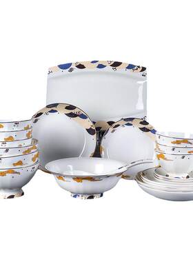 唐山骨瓷高脚精致骨瓷餐具中国风