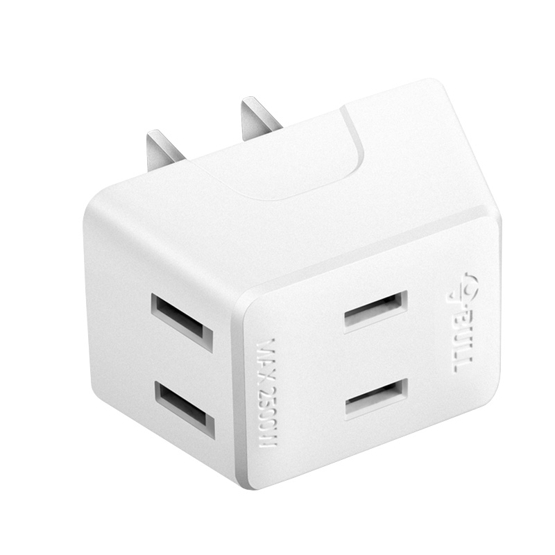 公牛插座迷你一转三扩展两脚2项插排转换插转换器插线板电源分线