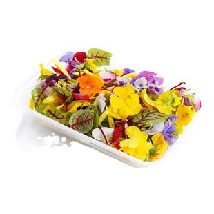 混合花新鲜三色堇酸摸黄菊花跳舞兰玫瑰花瓣蛋糕摆盘装饰花草点缀