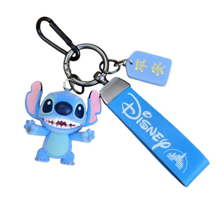正版植绒迪士尼史迪仔钥匙扣公仔可爱包挂件饰品书包挂饰情侣男女