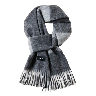 海澜之家围巾山羊绒男士潮流新款秋冬保暖户外格子围脖礼物礼盒女