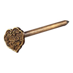 纯黄铜挂钩牌匾托中式仿古字画挂钩框云托底挂画铜钉无痕钉挂钉