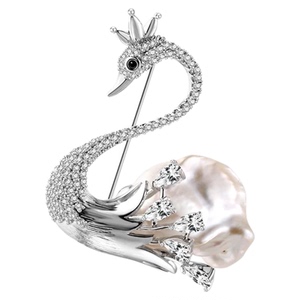 海蒂珠宝 初恋 约14-15mm淡水大颗粒巴洛克胸针 正品送礼好物