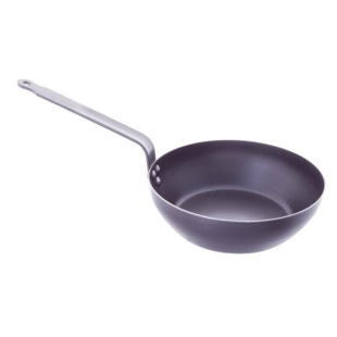 法国进口de Buyer精铁锅家用炒锅煎锅平底锅蜂蜡蓝钢碳钢锅无涂层