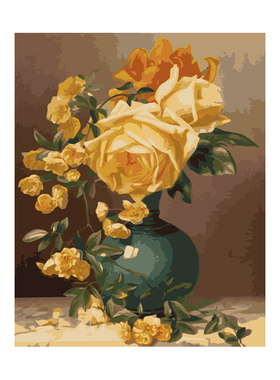 数字油画diy手绘填充手工手绘画画填色肌理画涂色解闷油彩画 折纸