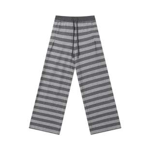 THESOONG/ 花灰条纹休闲裤宽松慵懒风裤子女柔软垂顺小个子7757