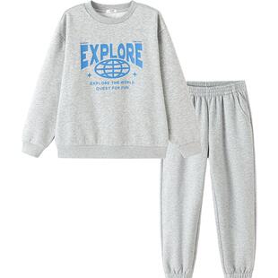 巴拉巴拉儿童运动套装男童女童加绒卫衣裤子冬装新款童装中大童潮