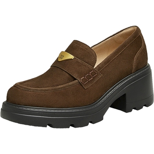 TATA他她言家乐福鞋女2025款厚底羊皮英伦风小皮鞋子7GZ21AA5D