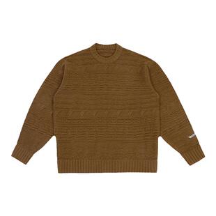 ADER ERROR设计师品牌LOOKNOW23秋冬新款米黄色印纹圆领毛衣女