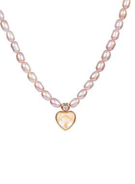 紫色淡水珍珠猫眼吊坠项链艾莉蔻