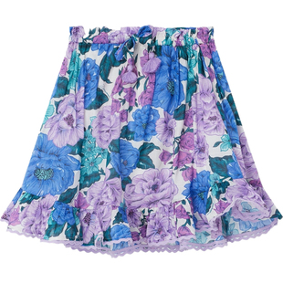 【38开门红】Zimmermann女童时尚印花棉质花朵半身裙