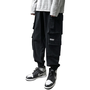 裤子男秋冬季潮流休闲裤cargo机能工装裤潮牌ins束脚宽松运动长裤