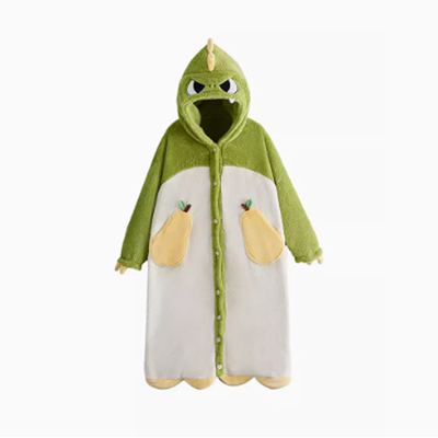 珊瑚绒大耳狗动物连体睡衣睡袍