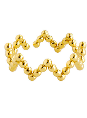 日韩简约纯银创意圆珠S925波浪