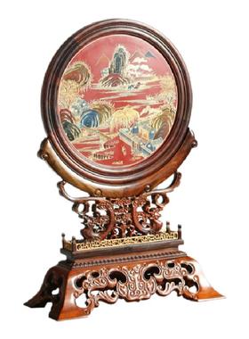 喜鹊登梅工艺品大红酸枝中式