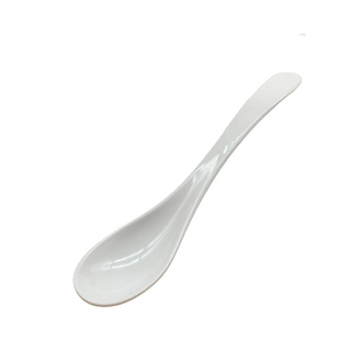 密胺加长版白色勺子塑料防摔长柄餐饮吃馄饨面汤勺专用仿瓷匙调羹