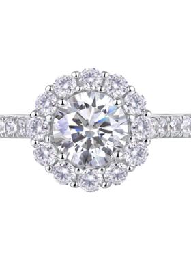 澄一珠宝・S925银真爱戒指莫桑石璀璨闪耀质感大气女戒