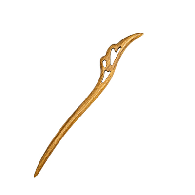 古风绿檀木18厘米簪子zang又一雪