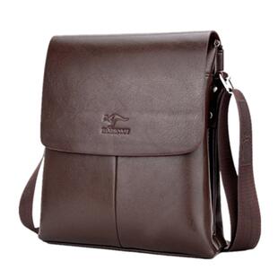 BARNOROO巴诺袋鼠男包 男士翻盖真皮商务休闲单肩斜挎包 高档背包