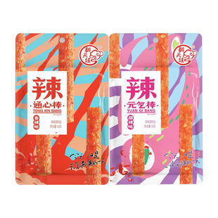 翻天娃爆辣通心棒元气棒辣条68g 麻辣小面筋怀旧网红休闲小零食品