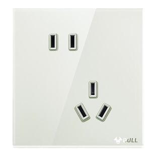 公牛G51高晶玻璃开关五孔插座16a大师面板家用奶油风墙壁51豆蔻青