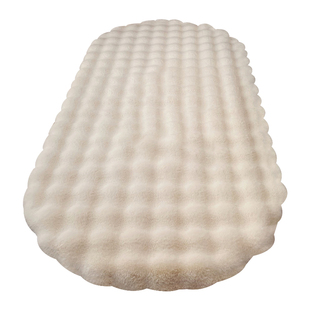 椭圆形兔毛绒地毯奶油风卧室床边毯冬季加厚保暖衣帽间毛茸茸地垫