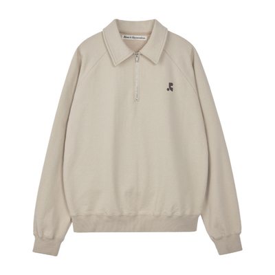 RR印花logo翻领拉链套头卫衣