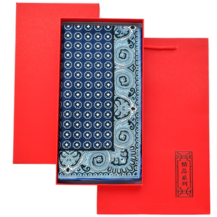 复古民族风真丝丝巾礼盒男士西服方巾衬衫领口巾杭州丝绸围巾礼品