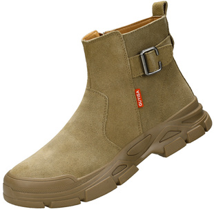 劳保鞋电焊工专用男款男士防砸防刺穿高帮一脚蹬带钢板工作鞋冬季