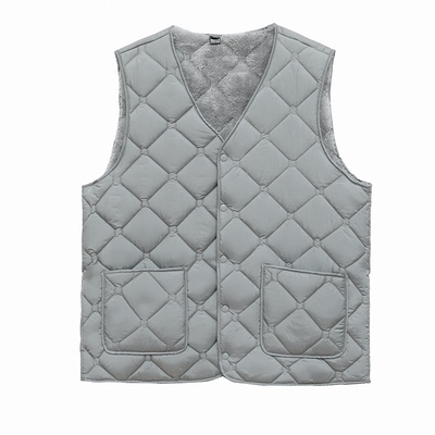 秋冬大码加绒加厚羽绒棉马甲男士