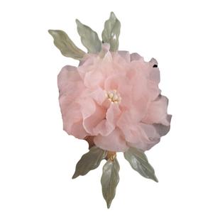 芍药花汉服发饰 古风花朵头饰发夹 头花烫花古装绢花饰品